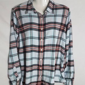 LANDSEND Flannel Button Down Shirt